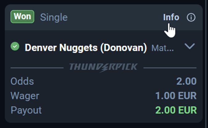 Share bet modal Won