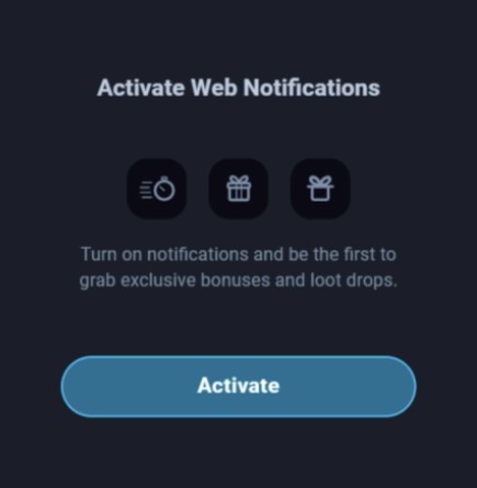 Activate Web Push Notifcations on Thunderpick