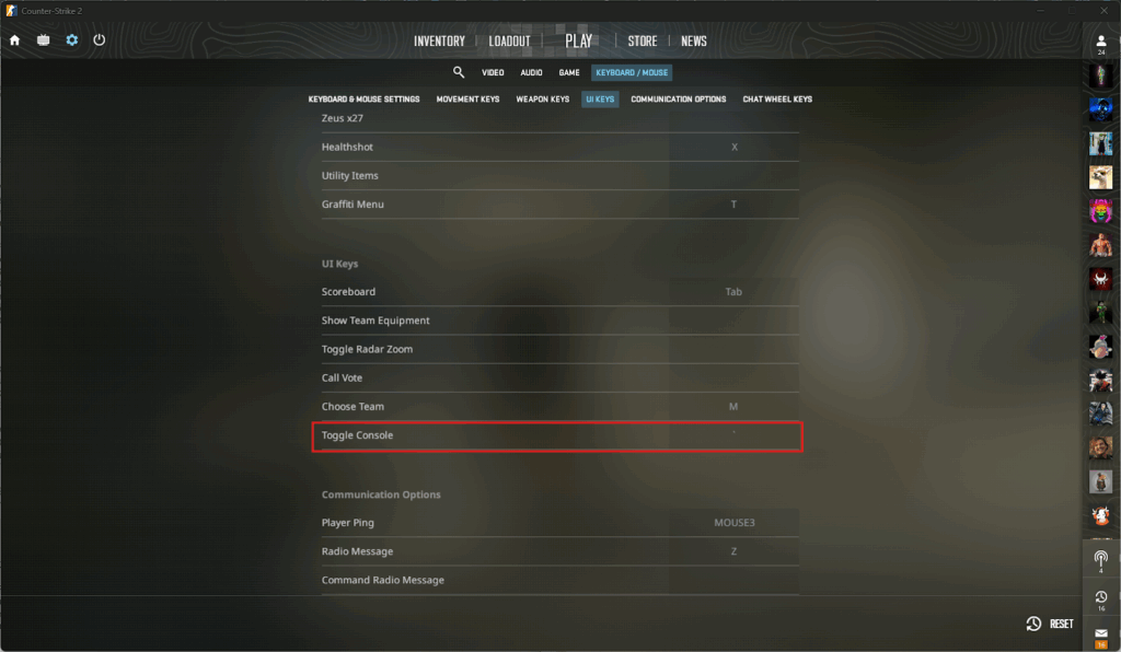 Toggle Console for CS2 Console Commands