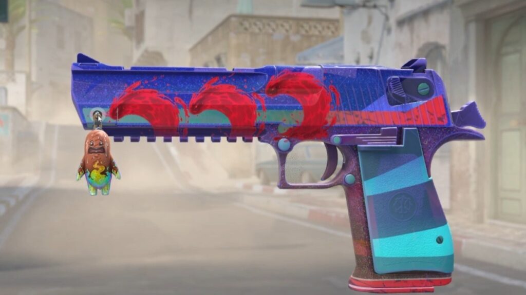 CS2 Charms attached to a Deagle