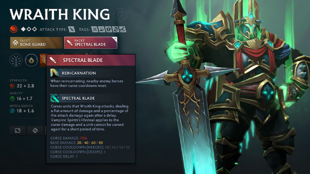 An example of Facets on hero Wrath King