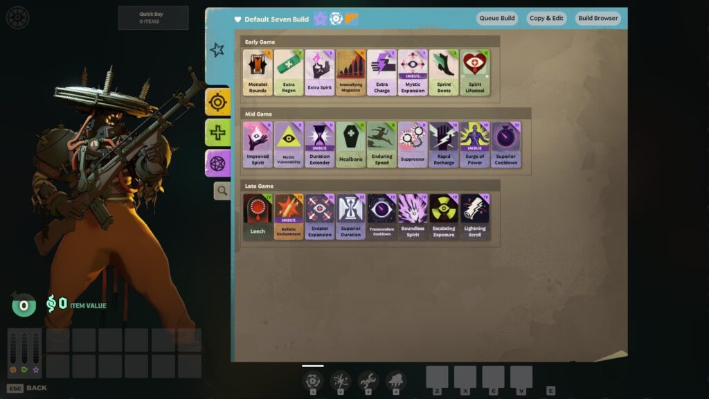Default Suggested In-Game Deadlock Builds How to play Deadlock