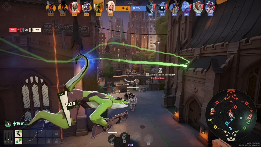 Using the Park Zipline to rejoin the Green lane. How to play deadlock