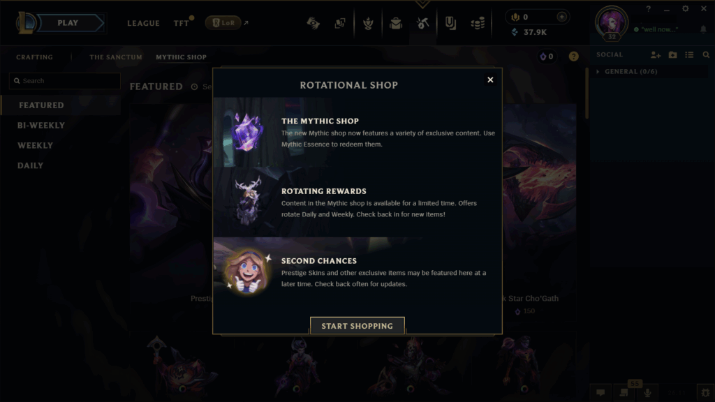 Mythic Essence rotating shop