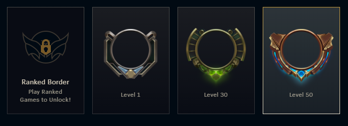 First 3 League of Legends level borders