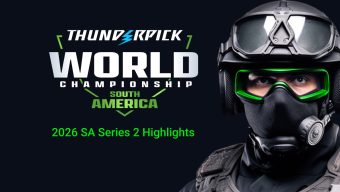 Counter Strike 2 character standing next to Thunderpick World Championship logo South America, SA Series 2 Highlights
