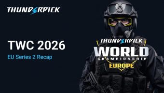 CS2 Agent, Thunderpick Logo and Thunderpick World Championship Europe Logo next to text TWC 2026 EU Series 2 Recap